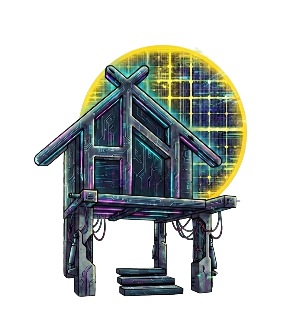 Cyberpunk house illustration